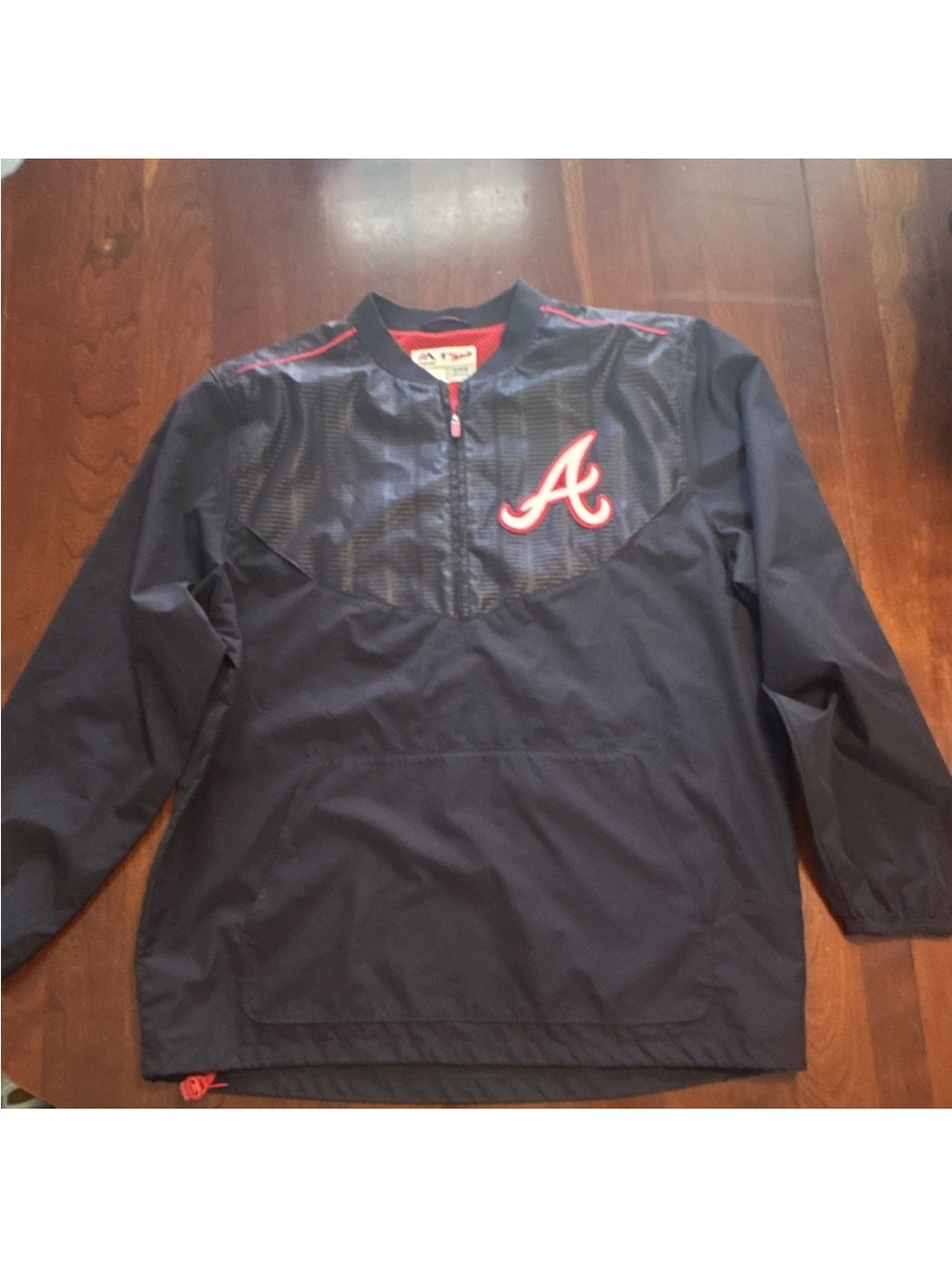 Atlanta Braves Navy Pullover Windbreaker Jacket